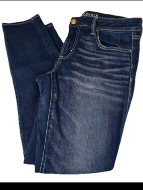 Y2K American Eagle Women’s Size 12 Super Low Rise Jegging Jeans Dark Wash #3939
